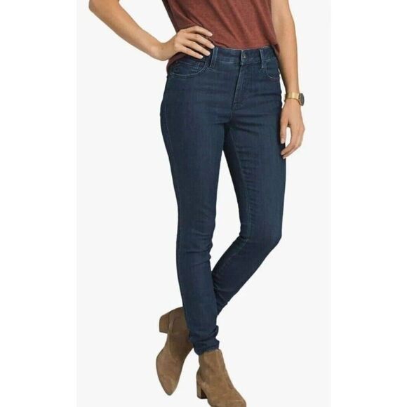 prAna ODAY Dark Wash Stretch Mid Rise Jeans Skinny Regular 8/29 - Picture 1 of 11